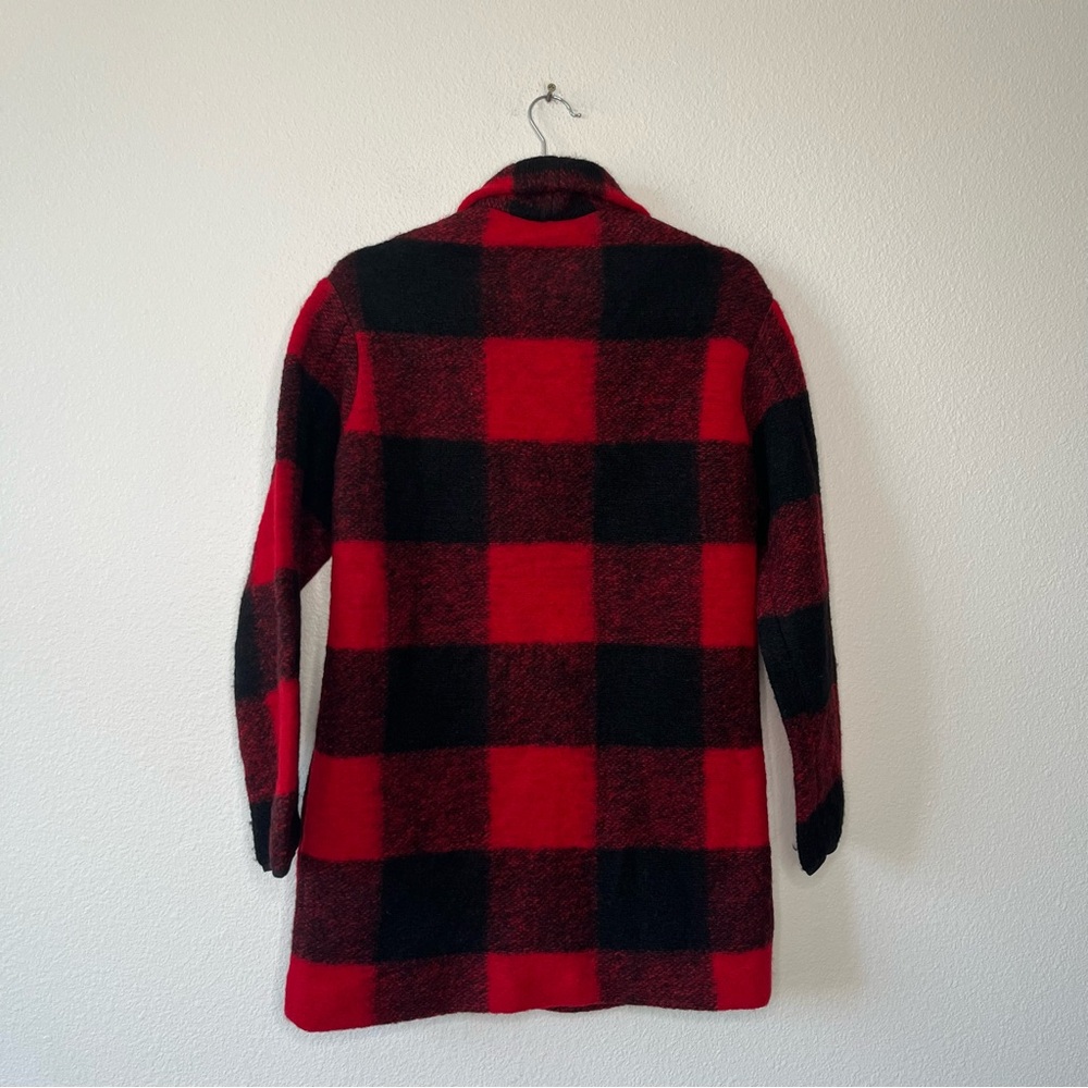 Aritzia Wilfred Free Off-Duty Jacket Red Black Buffalo Check Plaid Wool Size XXS - Picture 6 of 6